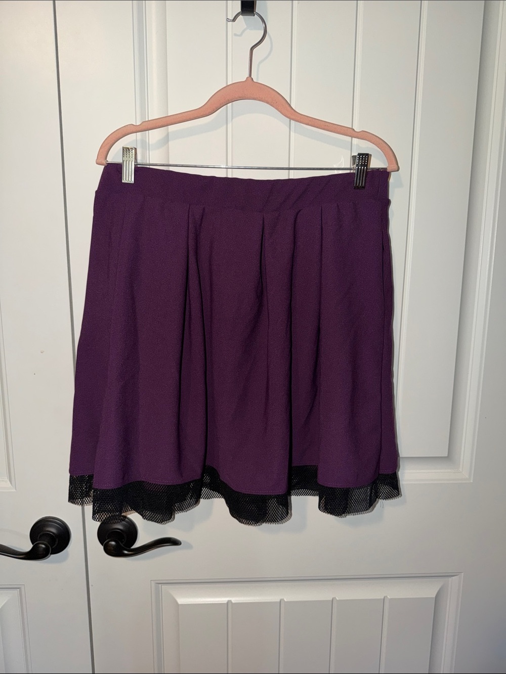 Purple Fishnet Skuba Skater Skirt Plus Size - Picture 6 of 6